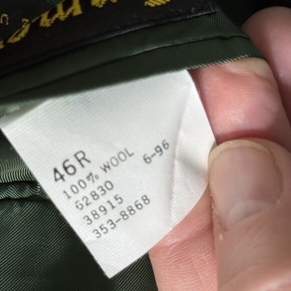 LANDS' END 46L 100% Lambswool Tiroler Loden Plaid Wool Sports Coat Blazer USA - Picture 9 of 15